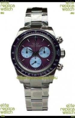 Rolex Daytona 116508 Warm Burgundy De Geneve Stainless Steel Watch Swiss Replica 