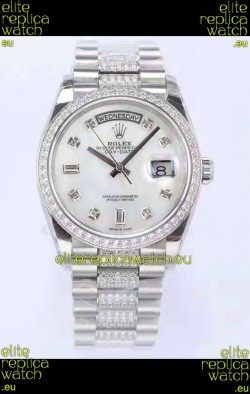 Rolex Day Date Presidential 904L Steel 36MM - White Pearl Dial 1:1 Mirror Quality Watch
