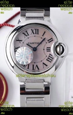 Ballon De Cartier Swiss Quartz 1:1 Mirror Quality 28MM in Steel Casing White Pearl Dial 