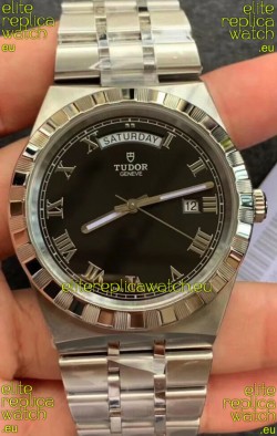 Tudor Royal Edition Watch - 1:1 Mirror Replica in Steel Casing - Black Roman Dial 