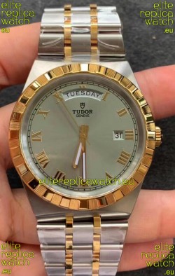 Tudor Royal Edition Watch - 1:1 Mirror Replica in Two Tone Casing - Grey Roman Dial