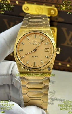 Vacheron Constantin Historiques 222 Super Clone 37MM Yellow Gold Watch in Gold Dial 