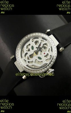 Cartier Pasha Ladies Replica Watch in Skelton Diamond Dial