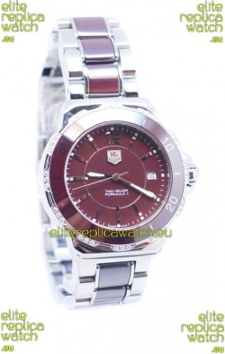 Tag Heuer Formula 1 Quartz Brown Ceramic Diamonds Bezel Watch