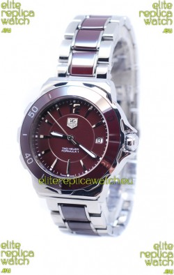 Tag Heuer Formula 1 Quartz Brown Ceramic Bezel Steel Watch