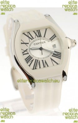 Cartier Roadster Japanese Replica Watch in White 