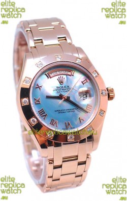 Rolex Day Date Blue Mother of Pearl Swiss Replica Watch