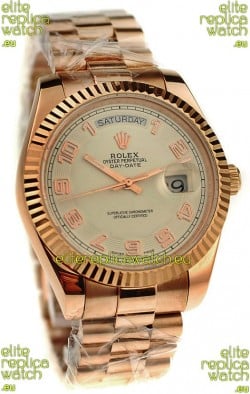 Rolex Day Date Pink Gold Swiss Replica Watch