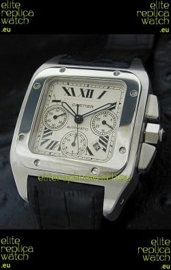Cartier Santos Swiss Replica Watch in White Dial