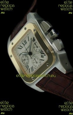 Cartier Santos Swiss Replica Watch in White Dial