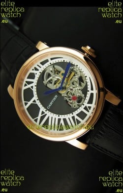 Rotonde De Cartier Cadran Love Japanese Replica Watch - Yellow Gold Case