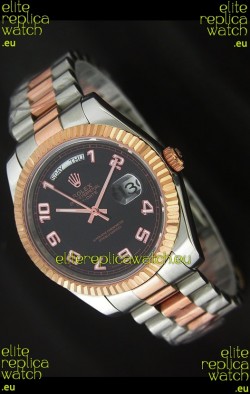 Rolex Oyster Perpetual Day Date II Swiss Replica Watch in Black Dial