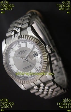 Rolex Datejust Oyster Perpetual Superlative ChronoMeter Replica Watch in White & Grey Dial