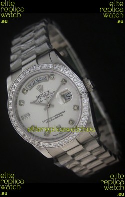Rolex Day Date Just swiss Replica Watch in White Dial
