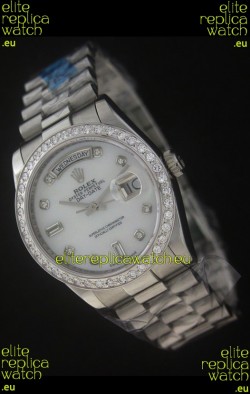 Rolex Day Date Just swiss Replica Watch in White Dial