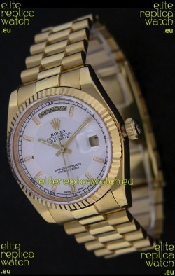 Rolex Day Date Just swiss Replica Yellow Gold Watch 