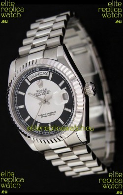 Rolex Day Date Just swiss Replica Watch in Black & White Dial