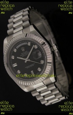 Rolex Oyster Perpetual Day Date Swiss Replica Watch in Black Dial