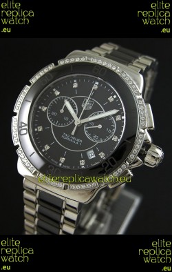 Tag Heuer Formula 1 Chronograph Swiss Replica Ceramic Ladies Watch in Black Dial