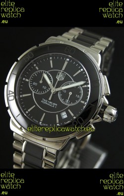 Tag Heuer Formula 1 Chronograph Swiss Replica Ceramic Ladies Watch in Black Dial