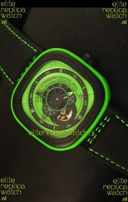SevenFriday P-32 Black and Green with Original Miyota 82S7 Movement - 1:1 Mirror Quality